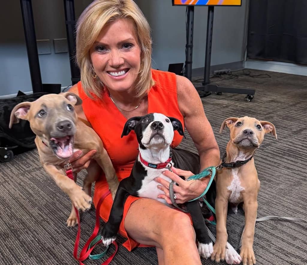 Cecily Tynan with pets
