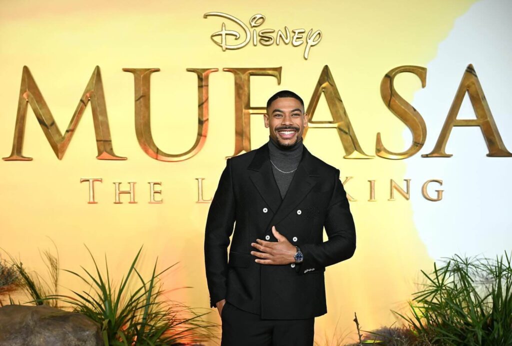 Aaron Pierre in mufasa movie premiere