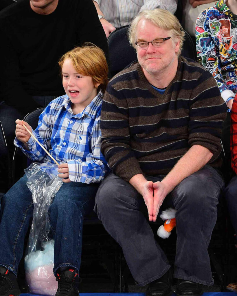Cooper Hoffman with his father