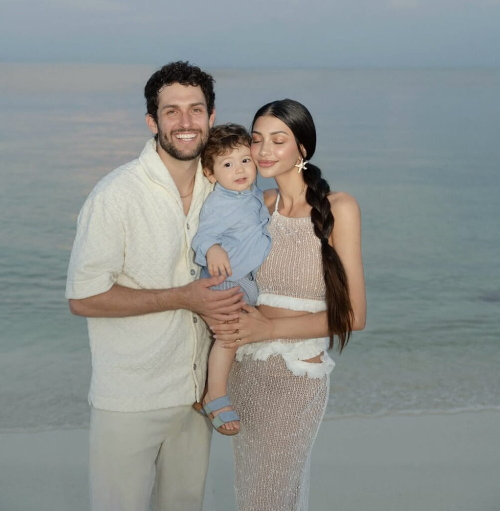 Ivor McCray with his wife and children