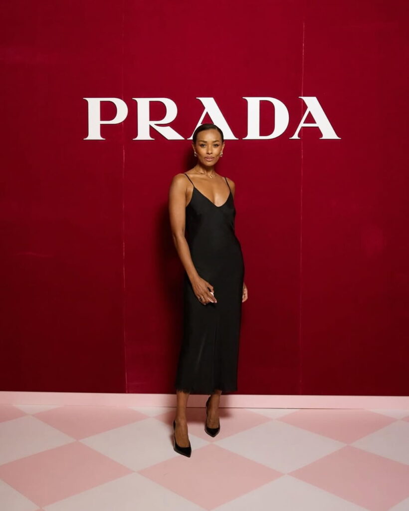 Melanie Liburd at prada brand