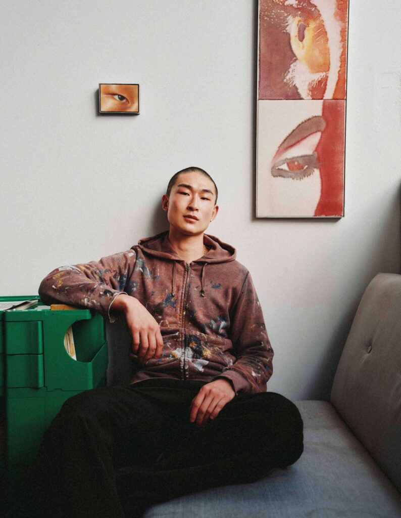 sang woo kim model with his art