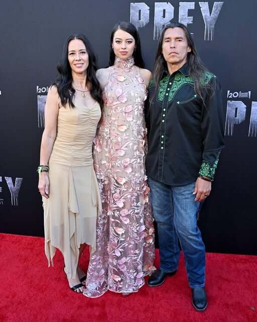 Amber Midthunder with her parents