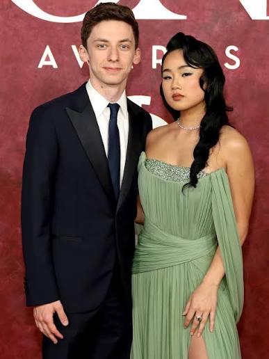 Andrew Barth Feldman with his girlfriend helen j shen