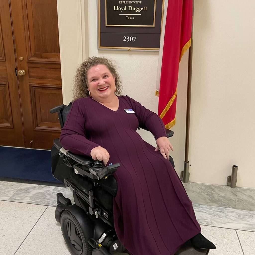 Mindy Henderson on wheelchair