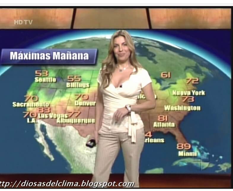 Paola Elorza doing weather reporting
