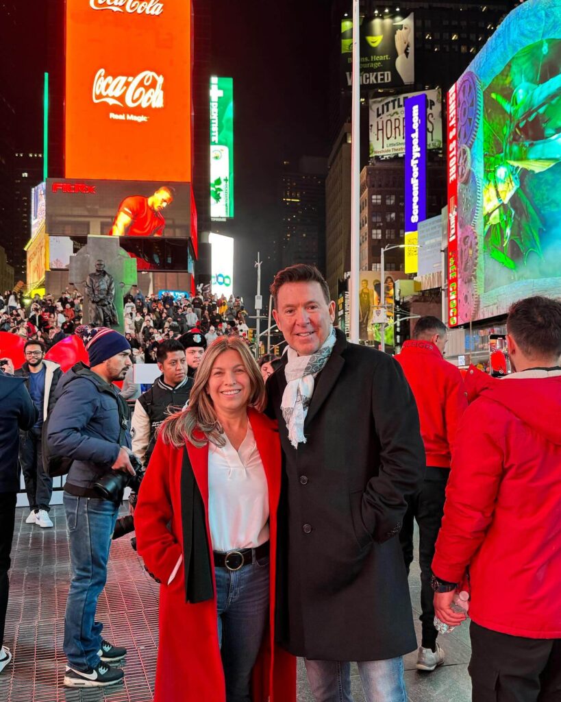 Paola Elorza with her husband