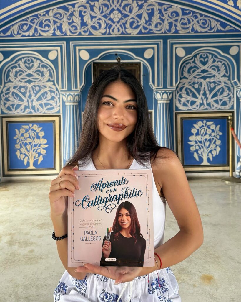 Paola Gallegos with her book