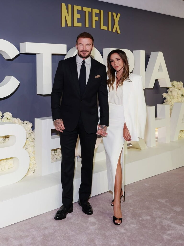David Beckham with his wife