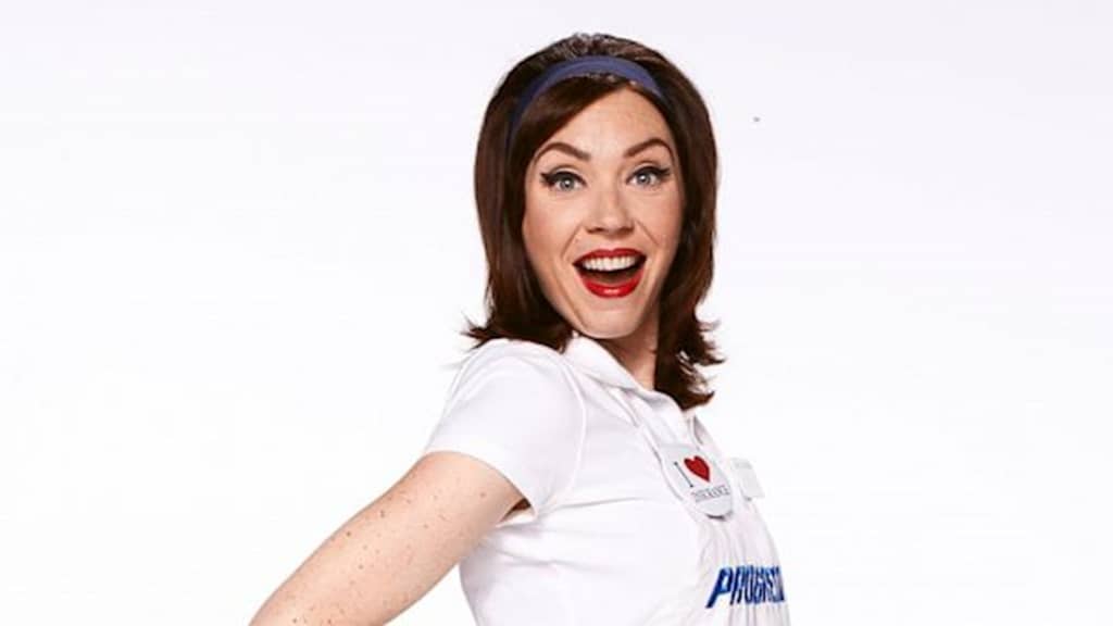 Stephanie Courtney during shooting