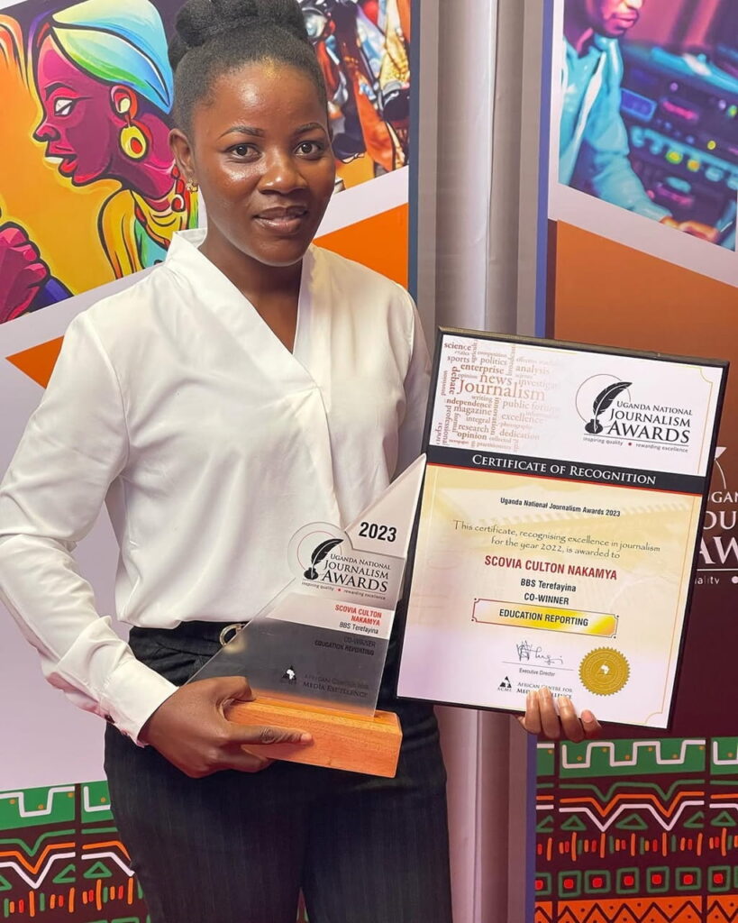 Culton Scovia Nakamya won Uganda National Journalism Awards