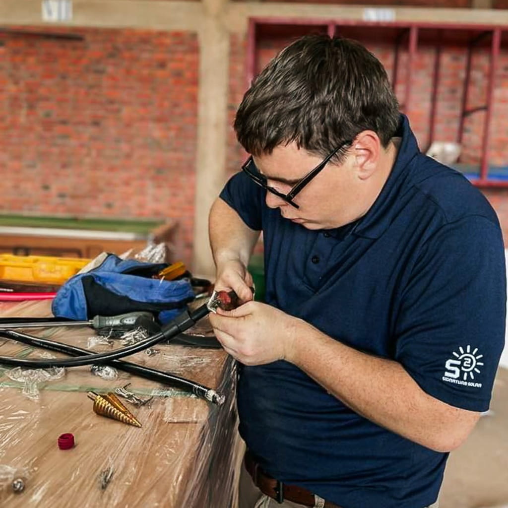 James Showalter working on solar