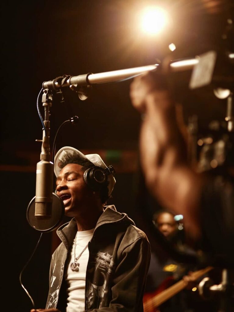 EJ Jones during music recording
