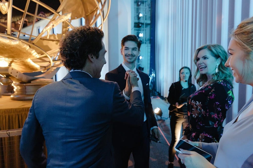 Jonathan Osteen with his family members