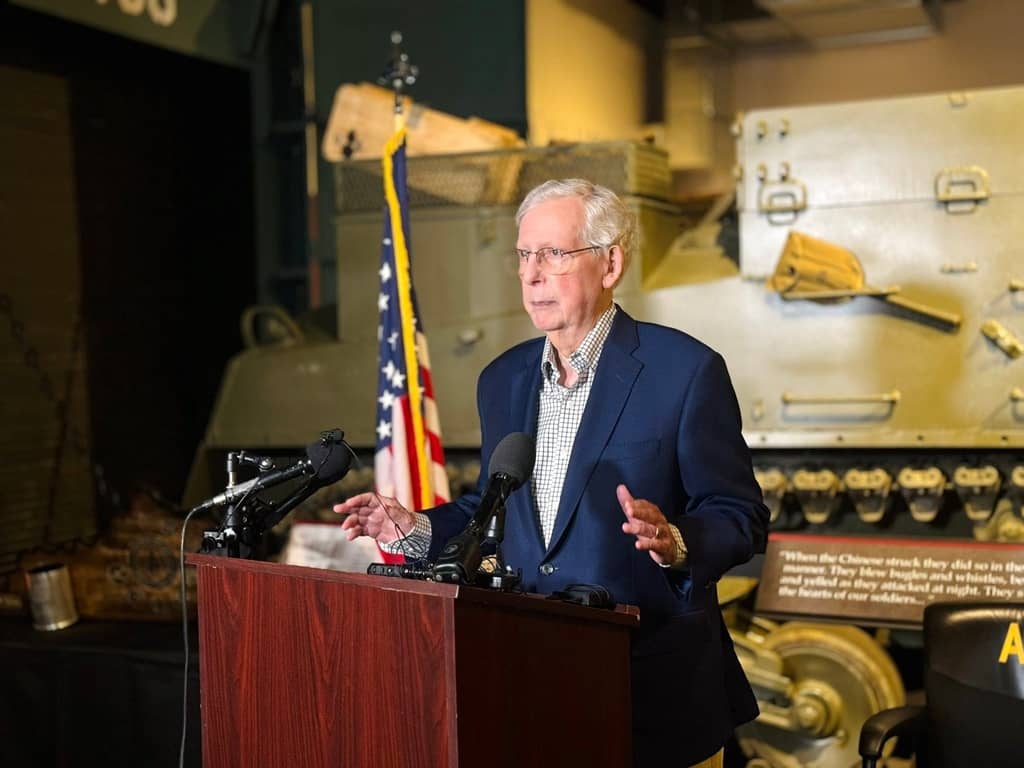 Mitch McConnell during speech