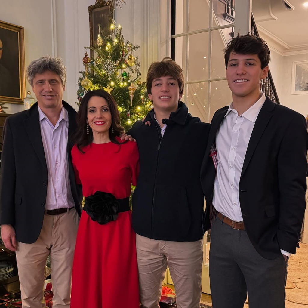 Tanya Rivero with her husband and children