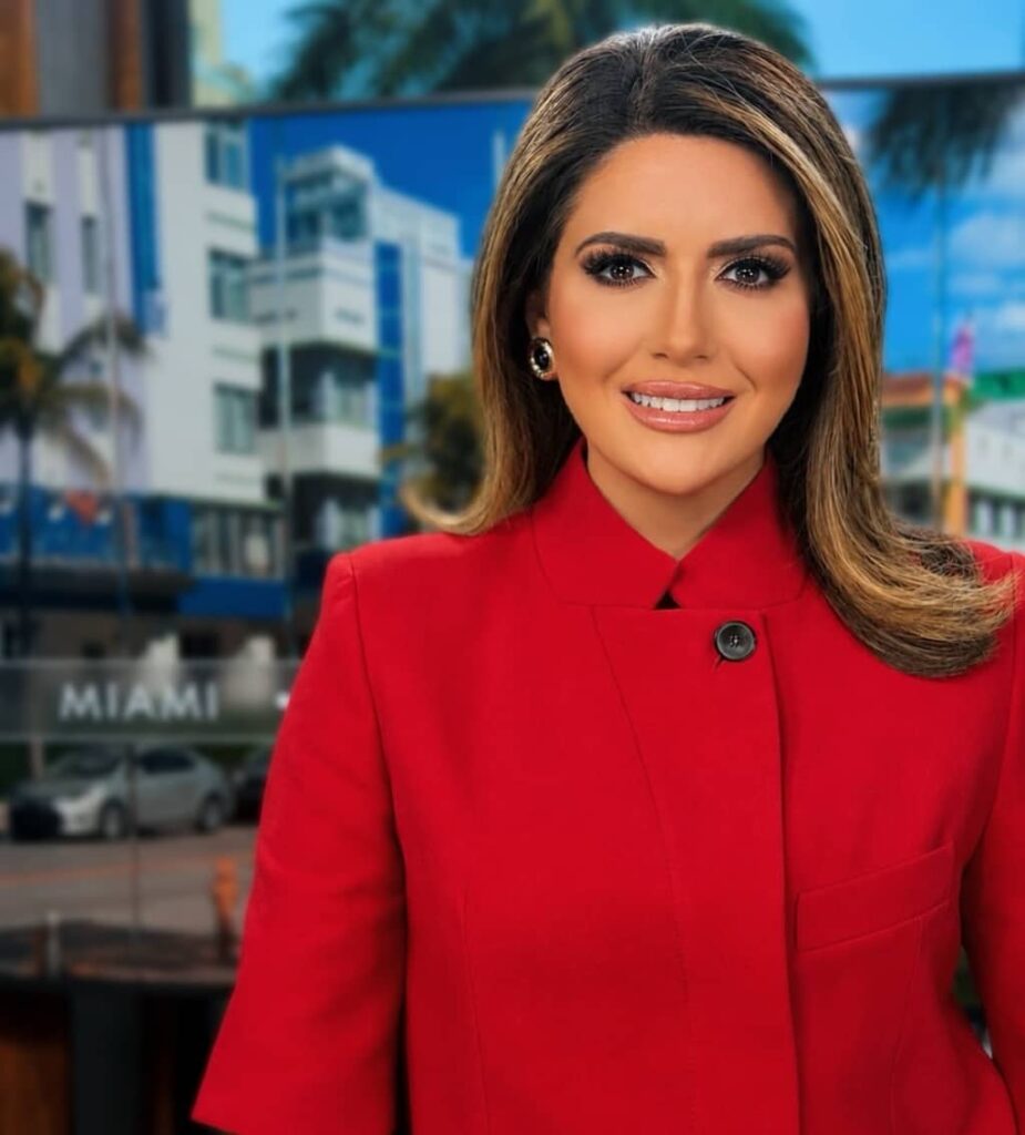 Andrea Linares during news forecast