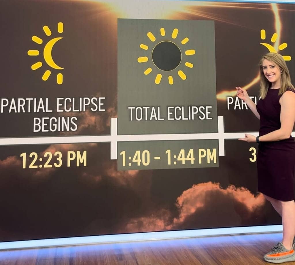 Adrienne Vonn during weather forecasting