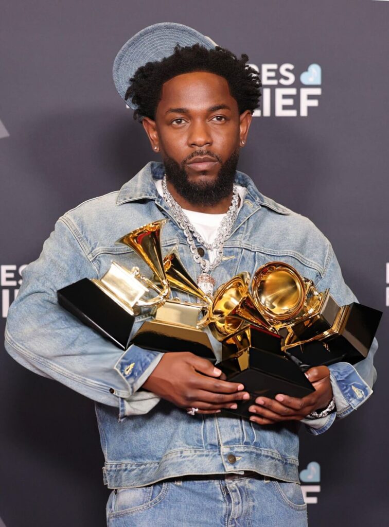 Kendrick Lamar with many grammy awards