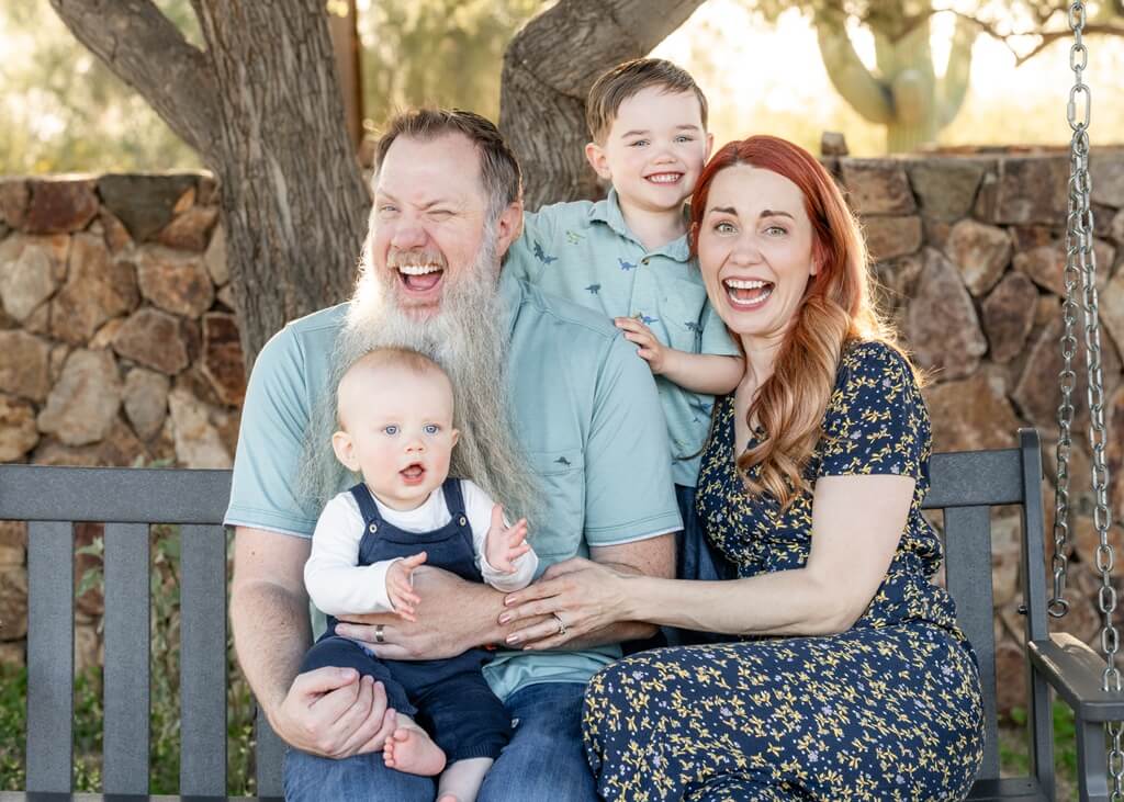 Elizabeth Zharoff with husband & kids