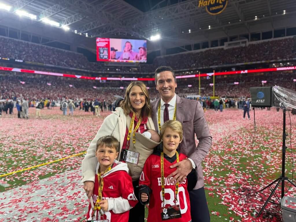 Kayna Whitworth with her husband and kids